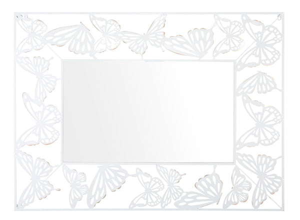 sconto Specchio Bianco Butterfly 85x1x115 cm in Ferro e MDF Bianco
