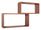 Set 2 Mensole Cubo da Parete Rettangolare in Fibra di Legno Bislungo Ciliegio