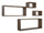 Set 3 Mensole Cubo da Parete Quadrato e Rettangolare in Fibra di Legno Merlino Rovere Tabacco