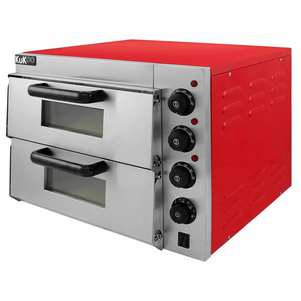 Forno Elettrico a Due Comparti 56,1x43,7x50 cm 350°C per Pizza Fino a 40 cm prezzo