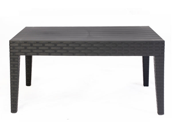 Tavolino da Giardino 90x55x45 cm in Resina Effetto Rattan Antracite acquista