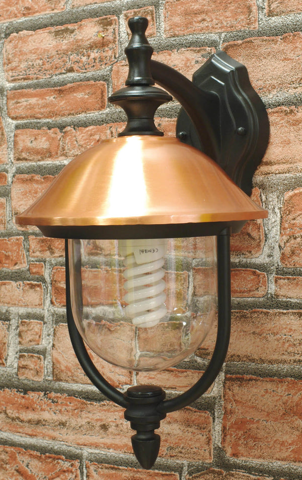 Lampada Lanterna da Parete 60W Bauer Copper Nero e Rame prezzo