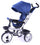 Triciclo Passeggino con Seggiolino Reversibile per Bambini con Parasole Blu