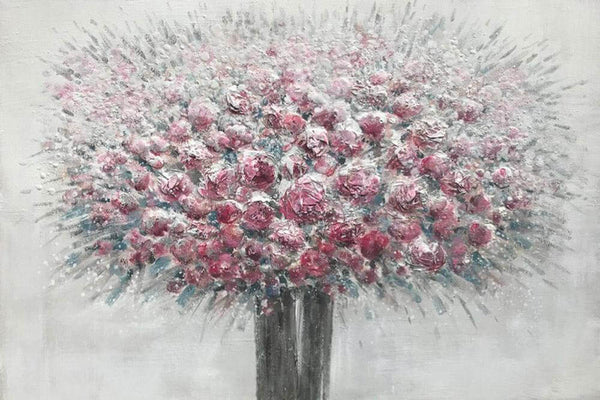 Quadro Dipinto Vaso Fiori 120x80 cm Cornice in Abete Multicolor online