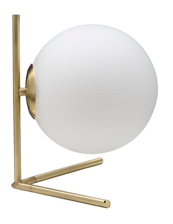 Lampada da Tavolo Glamy Low 25x25x27 cm in Ferro e Vetro Bianco e Oro sconto