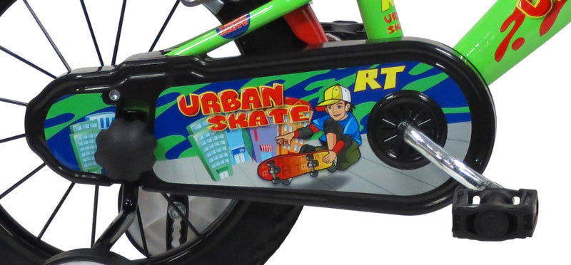 Bicicletta per Bambino 14" 2 Freni  Urban Skate Verde-6