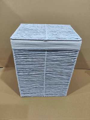 Cesto Portabiancheria paper Hilary bianco rettangolare pieghevole cm 30x40xh55-2