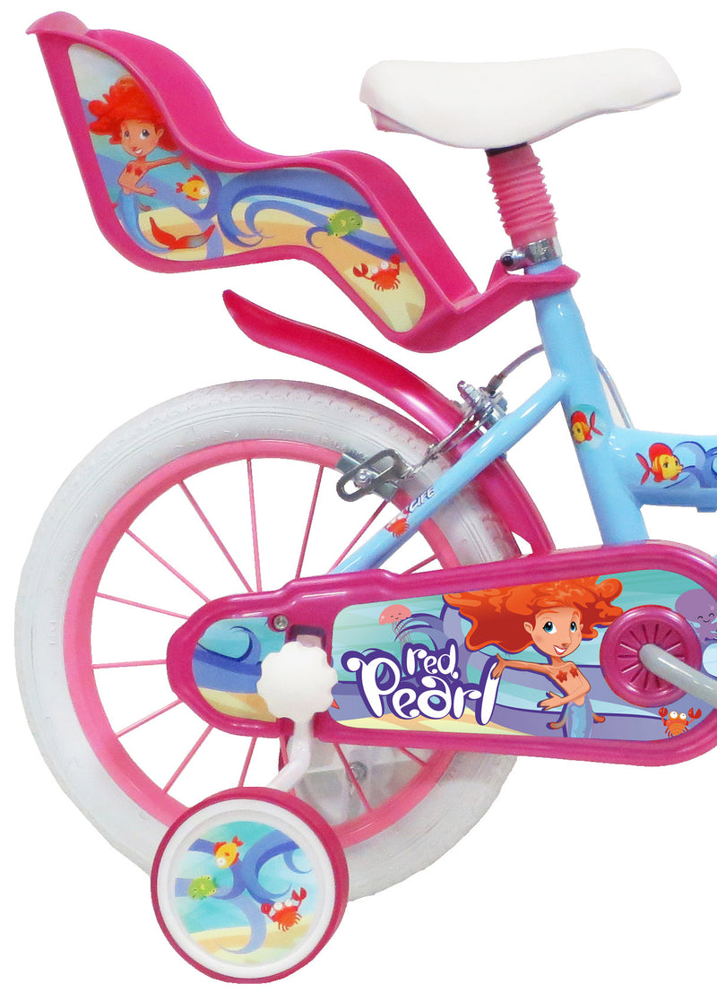 Bicicletta per Bambina 14" 2 Freni  Sea Life Verde Marine e Rosa-2