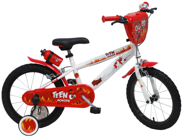 prezzo Bicicletta per Bambino 16" 2 Freni  Teen Monster Bianca/Rossa