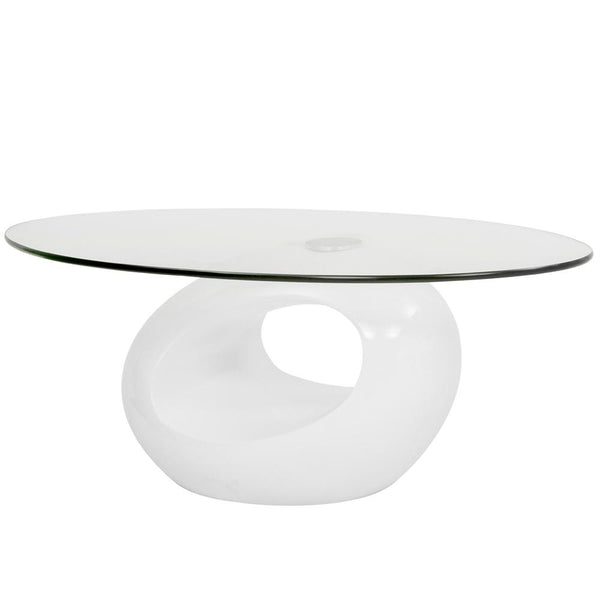 Tavolino da Salotto Ovale 115x42x65 cm Erma 2 Crumer Bianco sconto