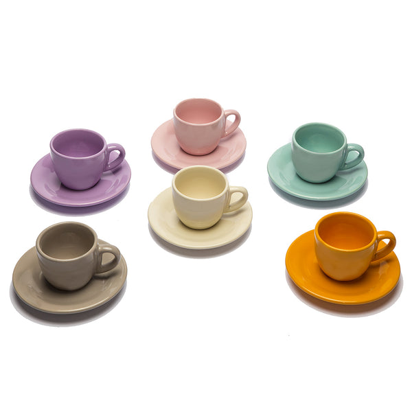 Set 6 Tazzine da caffè in Gres Kaleidos Multicolor online