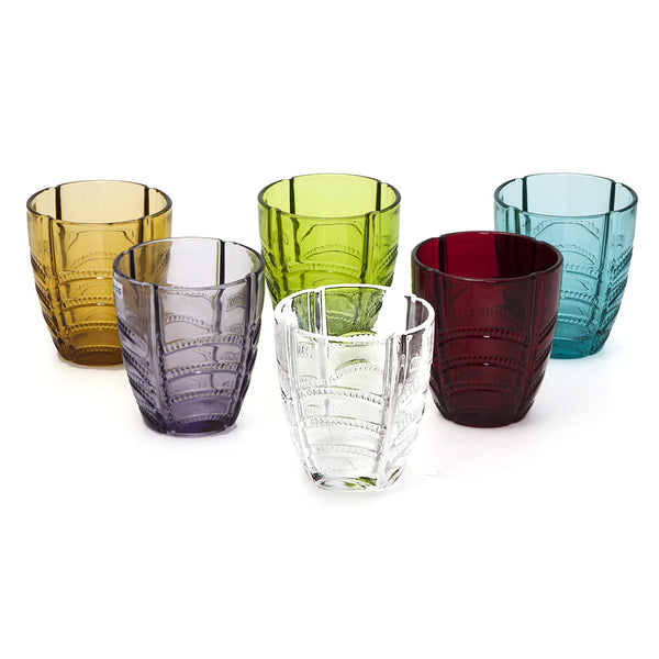 Confezione 6 Bicchieri Luxor Colorati in Vetro Colorato in Pasta Kaleidos online