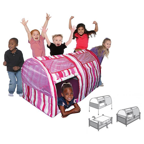 sconto Casetta Tenda Bambini in tessuto Bazoongi Pink Stripe Bed Tent