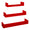 Set 3 Mensole da Parete 60-50-40x15,5x8 cm in Fibra di Legno Calamita Rosso