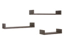 Set 3 Mensole da Parete 60-50-40x15,5x8 cm in Fibra di Legno Calamita Rovere Scuro-3