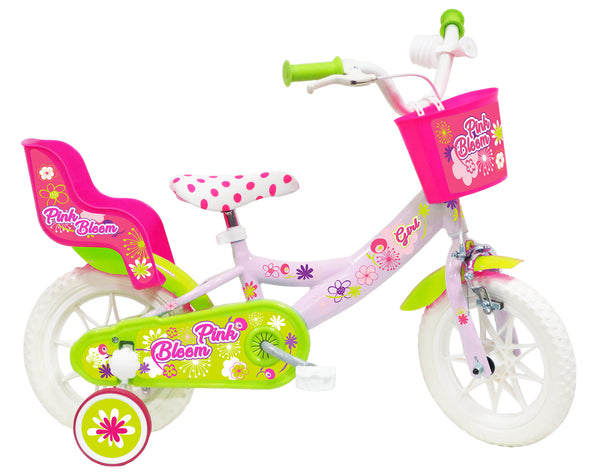 Bicicletta per Bambina 12" 2 Freni Gomme in EVA Pink Bloom Rosa sconto