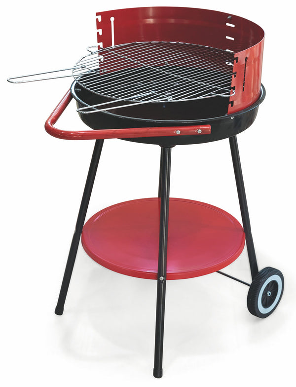 Barbecue a Carbone Carbonella Tondo Ø50 cm con Ruote Soriani Sun-day Rosso prezzo