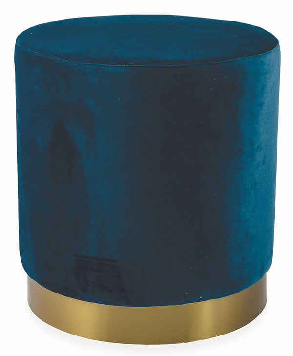 prezzo Pouf Poggiapiedi Ø46x48 cm in Velluto Soriani Blu