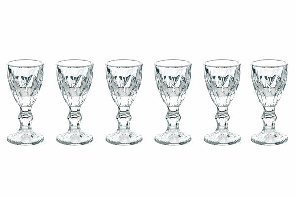 Set 6 Bicchierini per Liquore Ø5x10,5 cm in Vetro VdE Tivoli 1996 Prisma online