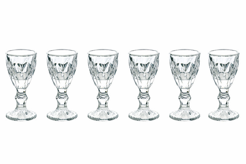 Set 6 Bicchierini per Liquore Ø5x10,5 cm in Vetro Villa d'Este Home Tivoli Prisma-1