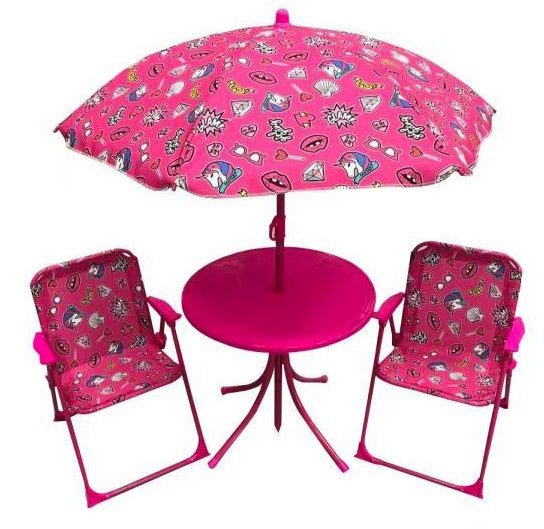 acquista Set Tavolino + 2 Sedie da Giardino per Bambini Soriani Glamour Rosa