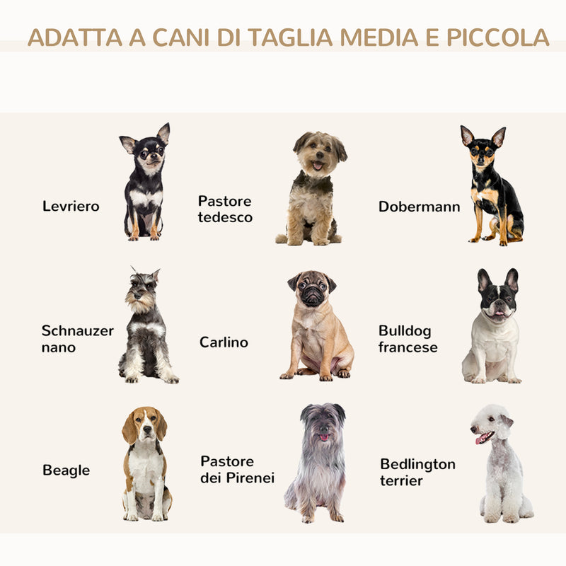 Divanetto per Cani e Gatti Imbottito 72x44x31 cm in Tessuto Grigio Chiaro-7