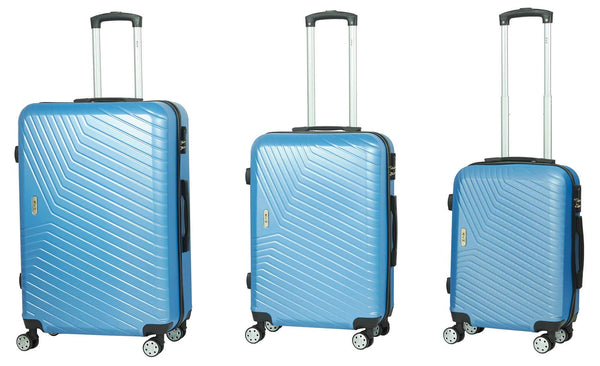 Set 3 Valigie Trolley Rigide in ABS 4 Ruote  Ravizzoni Monet Blu acquista