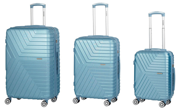 Set 3 Valigie Trolley Rigide in ABS 4 Ruote TSA Ravizzoni Picasso Blu sconto
