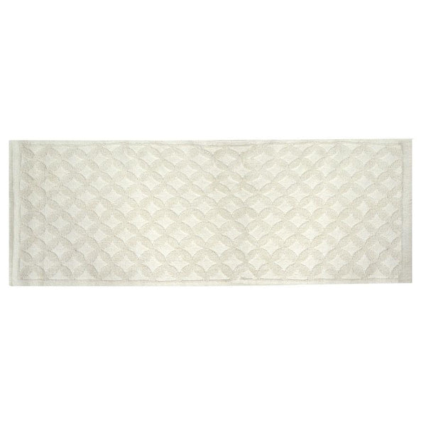 Tappeto Bagno Design Rombi 50x150 cm in Cotone Bianco online