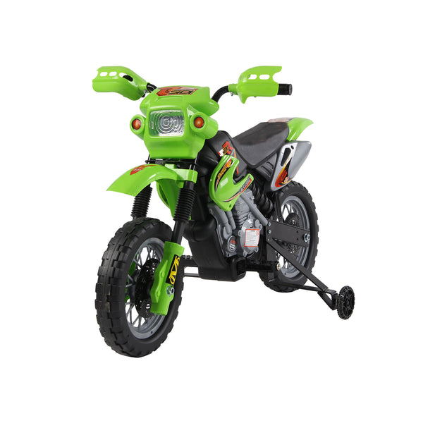 acquista Moto Cross Elettrica per Bambini 6V con Rotelle Verde