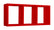 Mensola Rettangolare 3 Scomparti da Parete 70x30x15.5 cm in Fibra di Legno Tristano Rosso