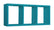 Mensola Rettangolare 3 Scomparti da Parete 70x30x15.5 cm in Fibra di Legno Tristano Blu Atollo