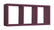 Mensola Rettangolare 3 Scomparti da Parete 70x30x15.5 cm in Fibra di Legno Tristano Viola Melanzana