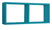 Mensola Rettangolare 2 Scomparti da Parete 70x30x15,5 cm in Fibra di Legno Morgana Blu Atollo