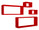 Set 3 Mensole Cubo da Parete Quadrato e Rettangolare in Fibra di Legno Merlino Rosso