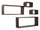 Set 3 Mensole Cubo da Parete Quadrato e Rettangolare in Fibra di Legno Merlino Wengè