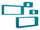 Set 3 Mensole Cubo da Parete Quadrato e Rettangolare in Fibra di Legno Merlino Blu Atollo