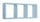 Mensola Rettangolare 3 Scomparti da Parete 70x30x15.5 cm in Fibra di Legno Tristano Blu Baltico