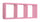 Mensola Rettangolare 3 Scomparti da Parete 70x30x15.5 cm in Fibra di Legno Tristano Rosa Blush