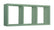 Mensola Rettangolare 3 Scomparti da Parete 70x30x15.5 cm in Fibra di Legno Tristano Verde Acqua Marina