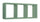 Mensola Rettangolare 3 Scomparti da Parete 70x30x15.5 cm in Fibra di Legno Tristano Verde Acqua Marina
