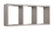 Mensola Rettangolare 3 Scomparti da Parete 70x30x15.5 cm in Fibra di Legno Tristano Rovere Grigio New