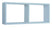 Mensola Rettangolare 2 Scomparti da Parete 70x30x15,5 cm in Fibra di Legno Morgana Blu Baltico