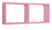 Mensola Rettangolare 2 Scomparti da Parete 70x30x15,5 cm in Fibra di Legno Morgana Rosa Blush
