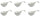 Set 6 Coppette Aperitivo con Manico 17,5x9,5x8,5 cm in Porcellana Allluminica Kaleidos Aluxina Bianche