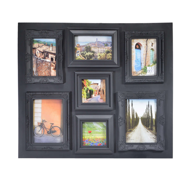 Portafoto muro nero multiplo 7p cm 51,5x50x2 prezzo