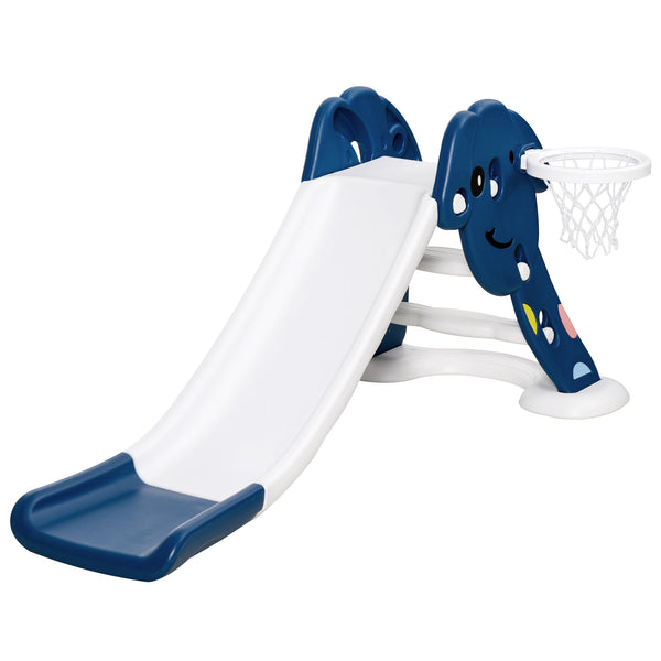 Scivolo per Bambini 146x68x68 cm con Canestro e Pallone Basket  Blu e Bianco prezzo