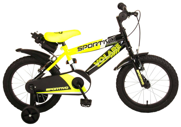 Bicicletta per Bambino 16" 2 Freni Sportivo Giallo Neon e Nero prezzo