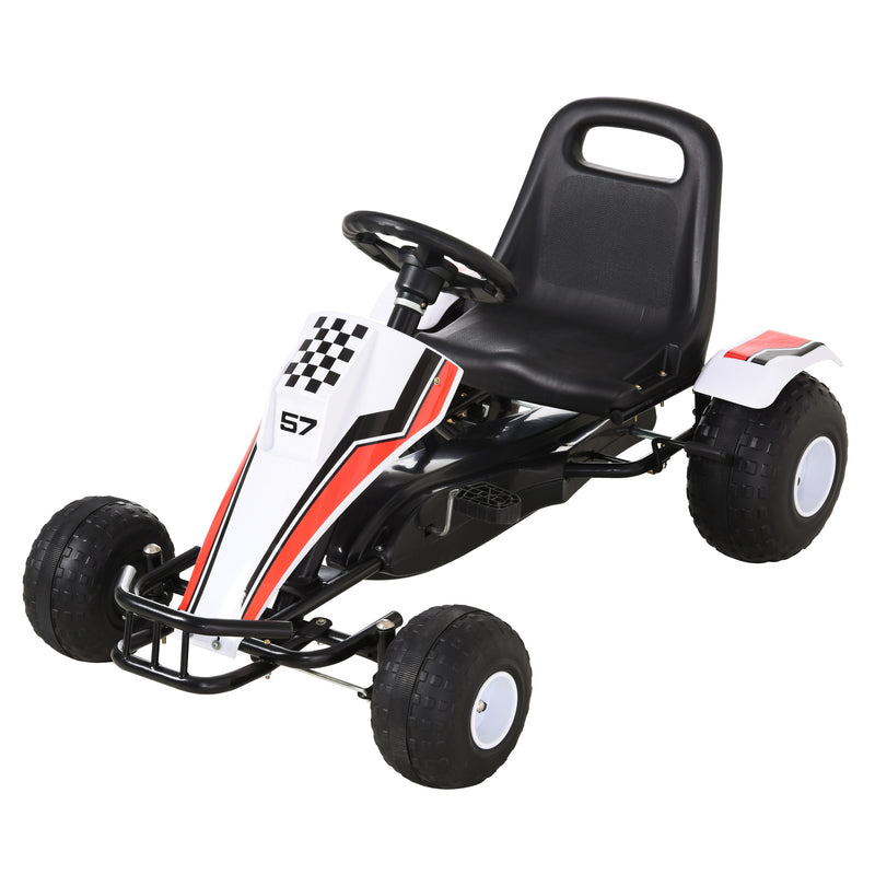 Go-Kart a Pedale per Bambini 104x66x57 cm  Bianco-1