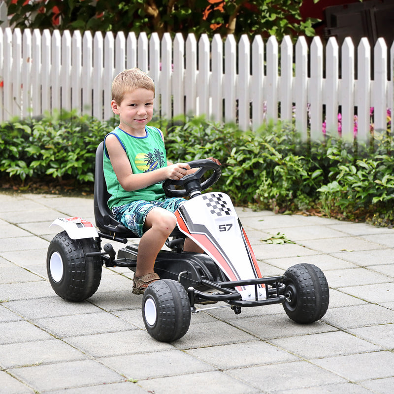 Go-Kart a Pedale per Bambini 104x66x57 cm  Bianco-2